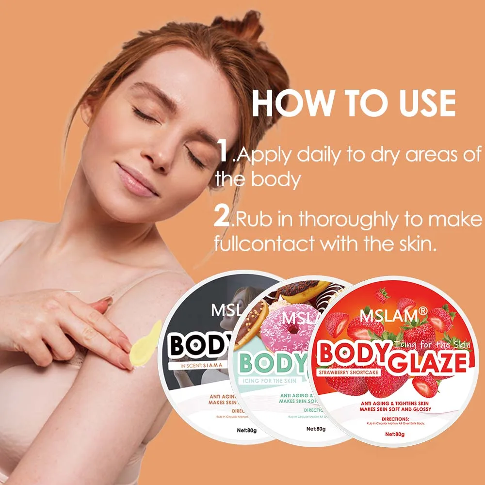 Body Glaze Body Butter Whipped Body Butter for Women, Butter Body Moisturizer for Women Anti Aging Body Cream Leaves Skin Soft 5