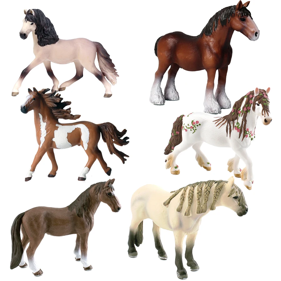 Large Realistic Horse Figurine with Detailed Textures – Farm Animal Toy & Party Decoration