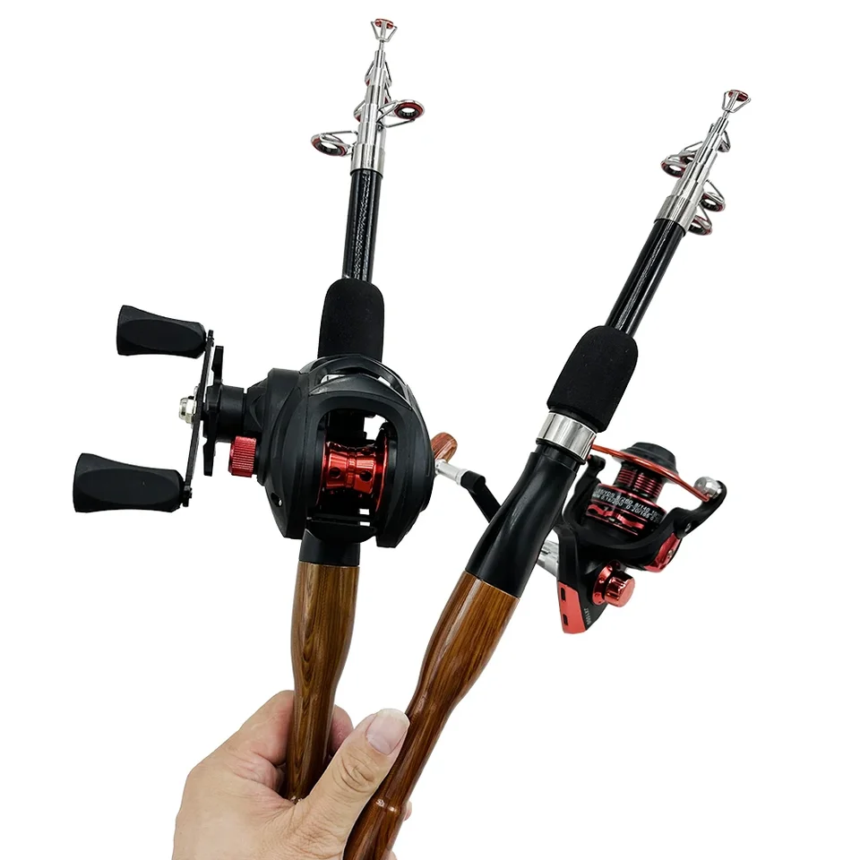 Mini Telescopic Fishing Rod 19+1BB Baitcasting Reel Fishing Set