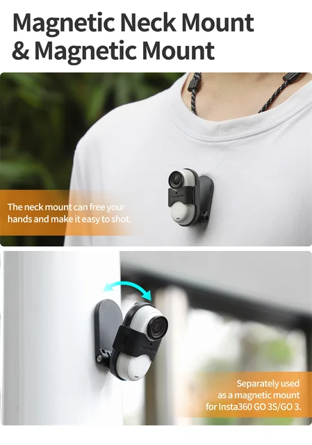 Supporto Magnetico Per Insta360 GO 3S/GO 3 - Pieghevole, Rotazione 360° Per Riprese - Foto 4