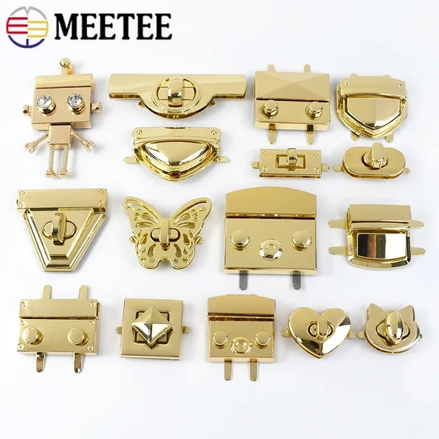 Meetee 1Pc Metal Bag Turn Lock Bag Decoration Twist Buckles Handbag Purse  Closure Clasps DIY Hardware Replace Accessories