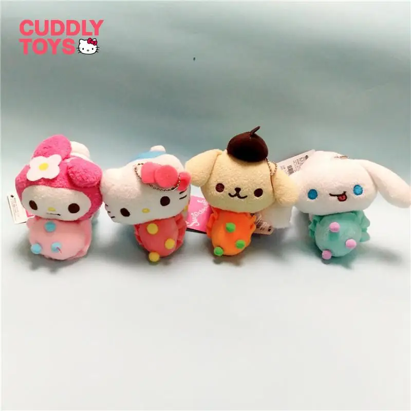 Sanrio Plush Pendant Cartoon Soft Pp Cotton Kawaii Kuromi Plush Keychain Ice Cream Melody Plush Doll Pendant for Child Girl Gift