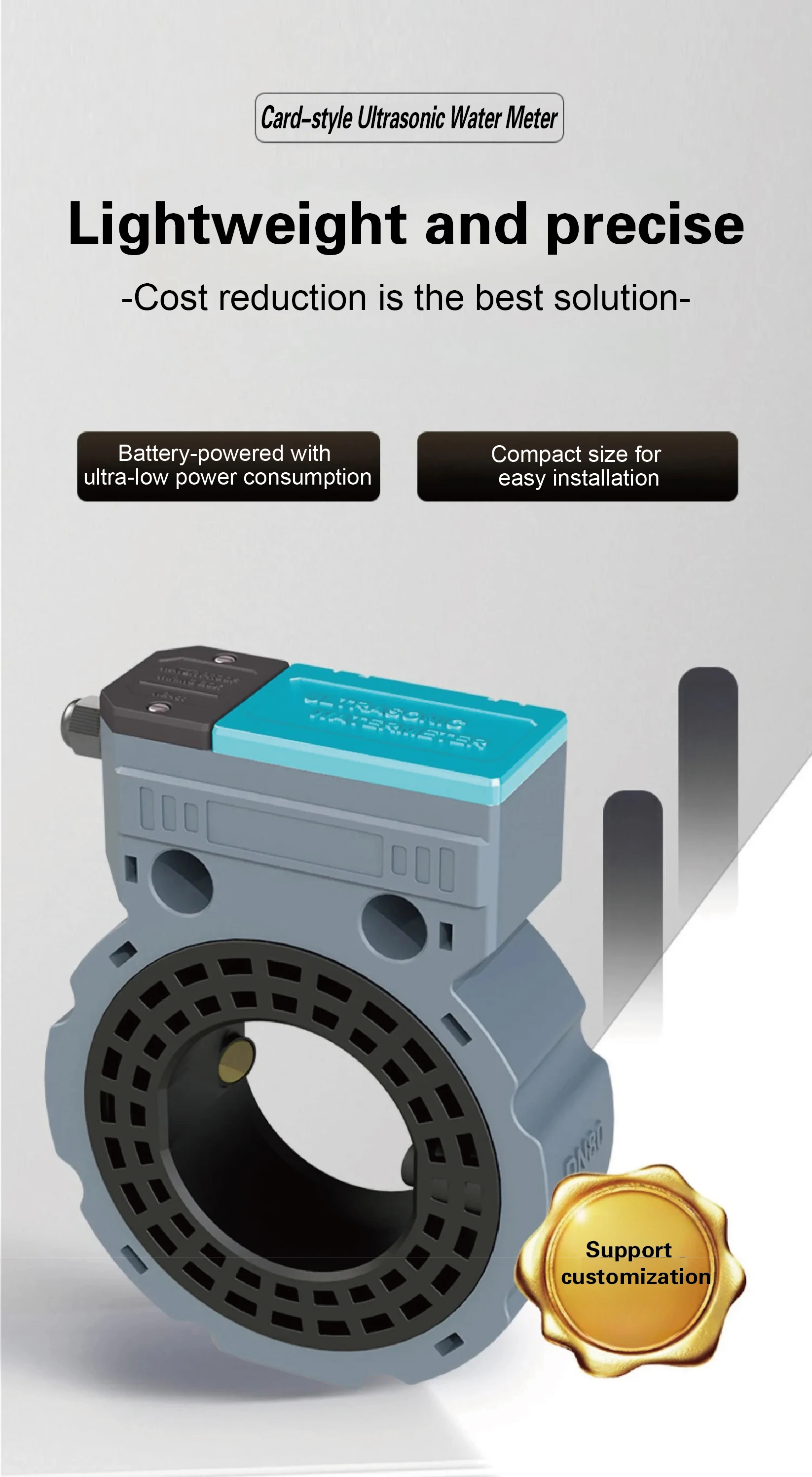 Ultrasonic Water Meter Smart IP68 Waterproof Remote Monitoring Flow Sensor Agric