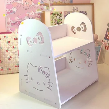 DIY 카와이 산리오 헬로 키티 마이 멜로디 시나모롤 보관 랙, 만화 책 보관 휴대용 학생 소녀 축제 선물