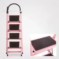 Non-slip Home Step Ladders Multi-functional Thickened Steel Pipe Shrinking Step Stools Climbing Stairs Indoor Folding Ladder ZZ 3