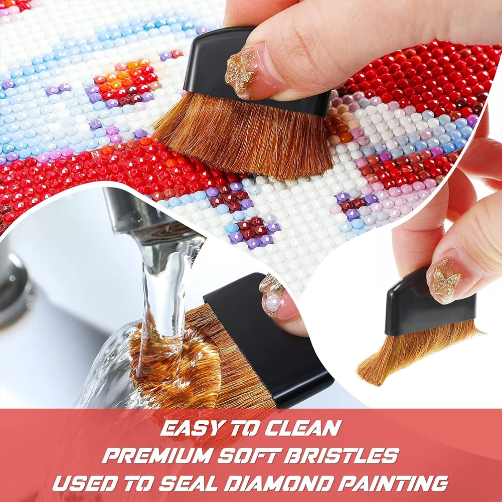 3Pcs Aligning Repair Pressing Accessories Tools Diamond Painting Roller Fix Tool Paint Brush for Full Drill 5D Diamond Paint/Art