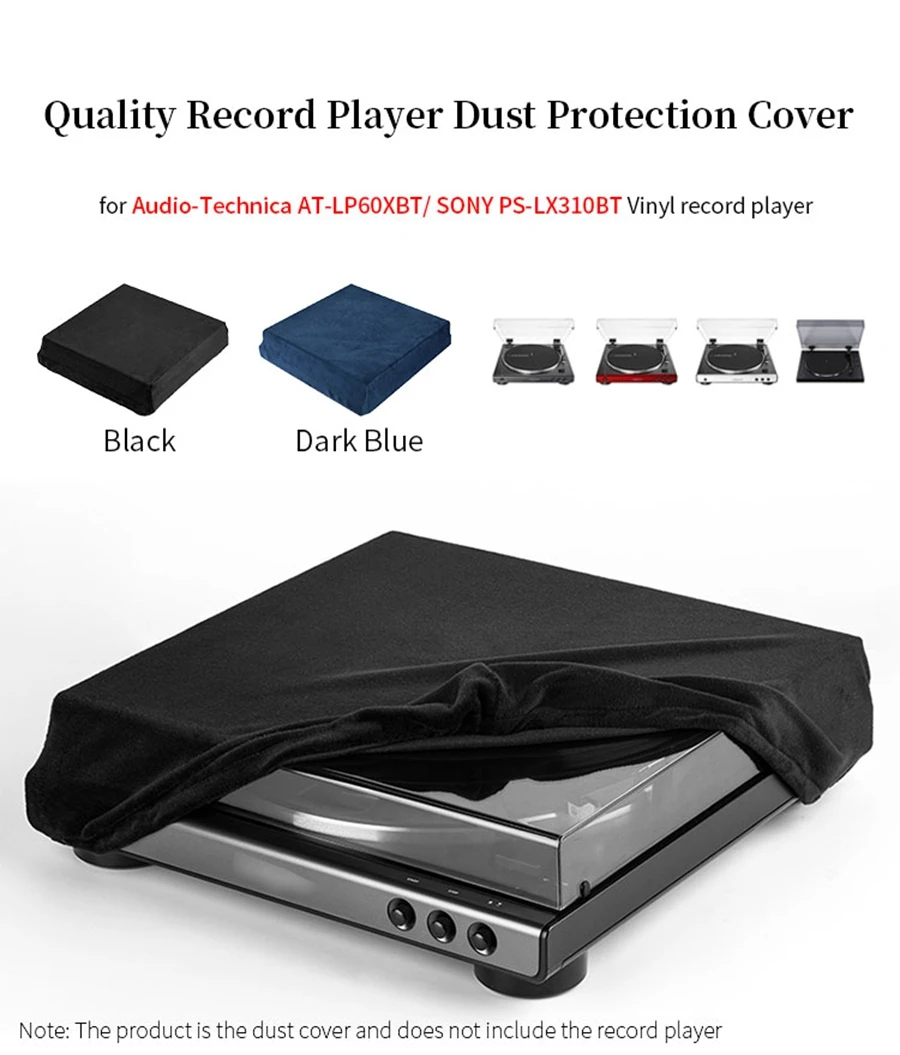 Protective Cover for Audio-Technica AT-LP60XBT SONY PS-LX310BT Vinyl Record Player Dust Cover Storage Dust-proof Cap Case