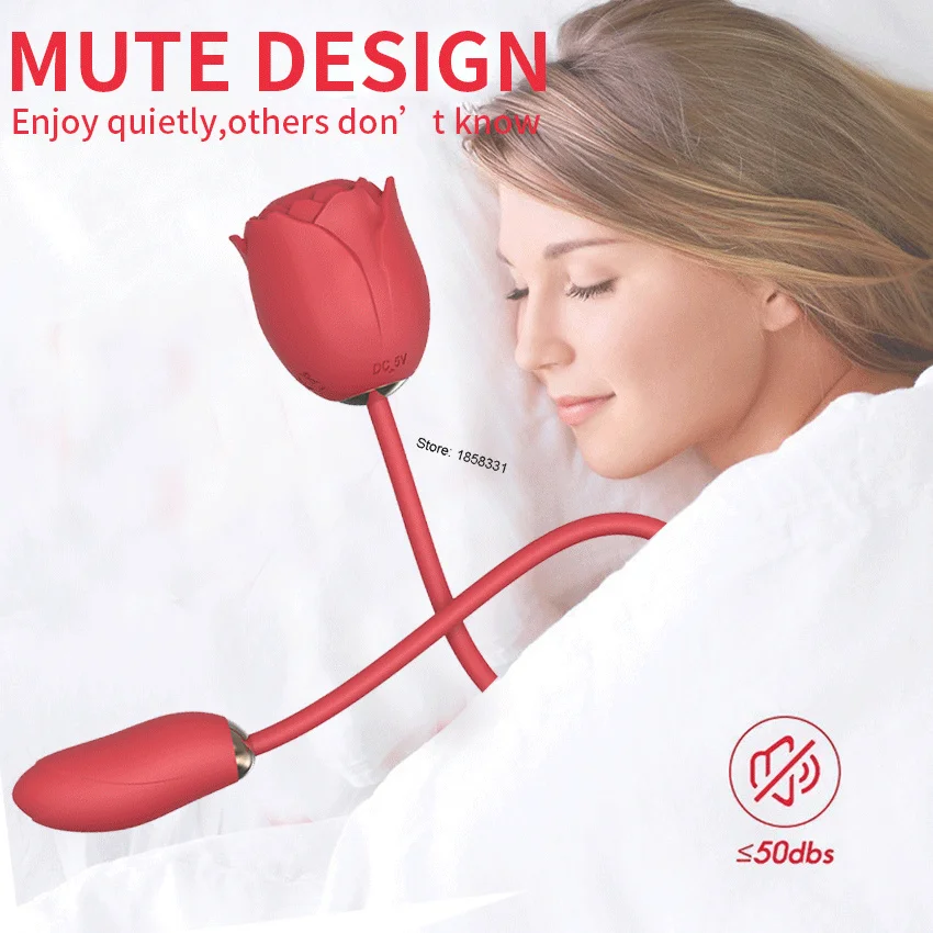 Rosen-doppel-vibrator Mit Saugfunktion Für Klitoris Und G-punkt_voghion.com