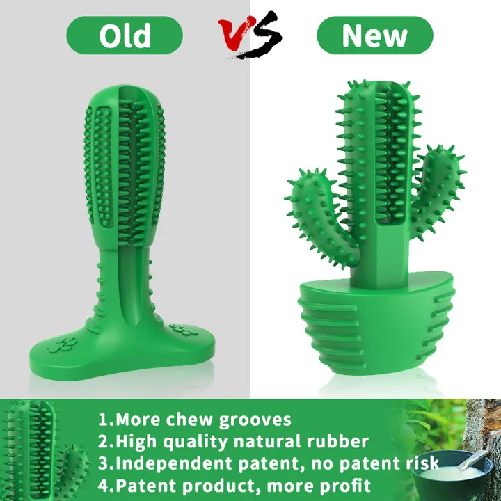 Dog Cactus Interactive Rubber Chew Toys For Small Large Dogs Tooth Cleaning Toothbrush For Small Large Dogs Treat Dispenser Pet 5