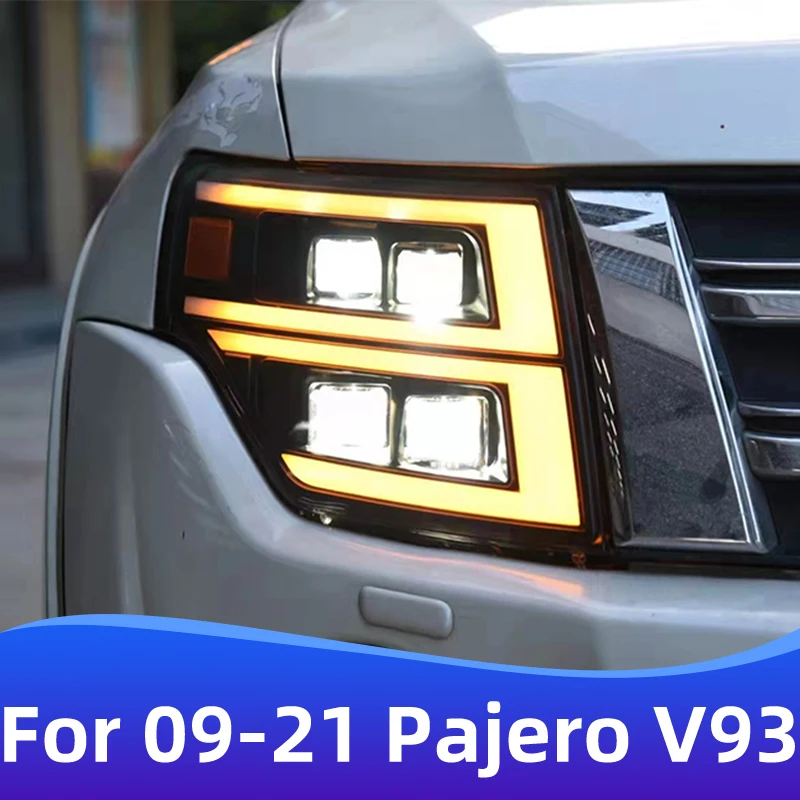 

Для моделей 2009-2021 Mitsubishi Pajero V93 V87 V97 модернизированные светодиодные фары Сигналы поворота Автомобильные аксессуары фары DRL
