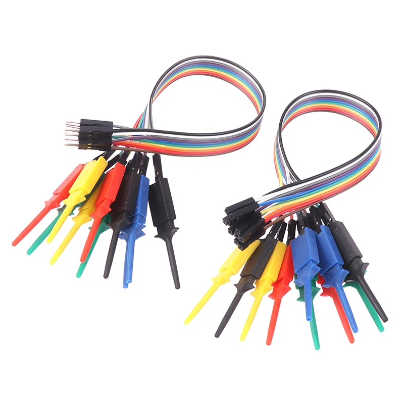 20/30 CENTIMETRI Test Gancio Clip Analizzatore Logico Cavo Pinza Sonda Ponticello Morsetto Kit Giallo/Rosso/nero/Verde/Bianco/Blu (Color : 1 Set, Size : 20CM