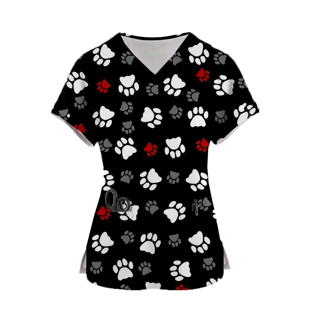 Cartoon Printing New Surgical Uniforms Woman Scrubs Veterinary