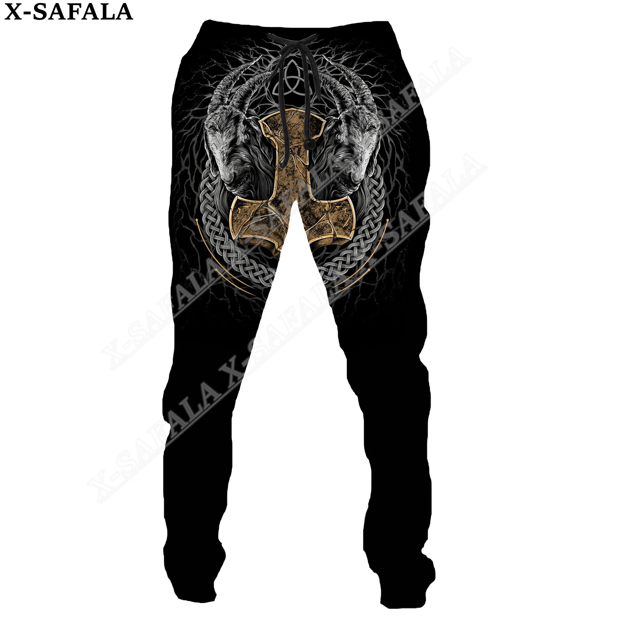 

Raven Tattoo Viking Odin Tree Print Trouser Men Women Sweatpants Drawstring Long Joggers Streetwear Spring Autumn Sports Pants-4