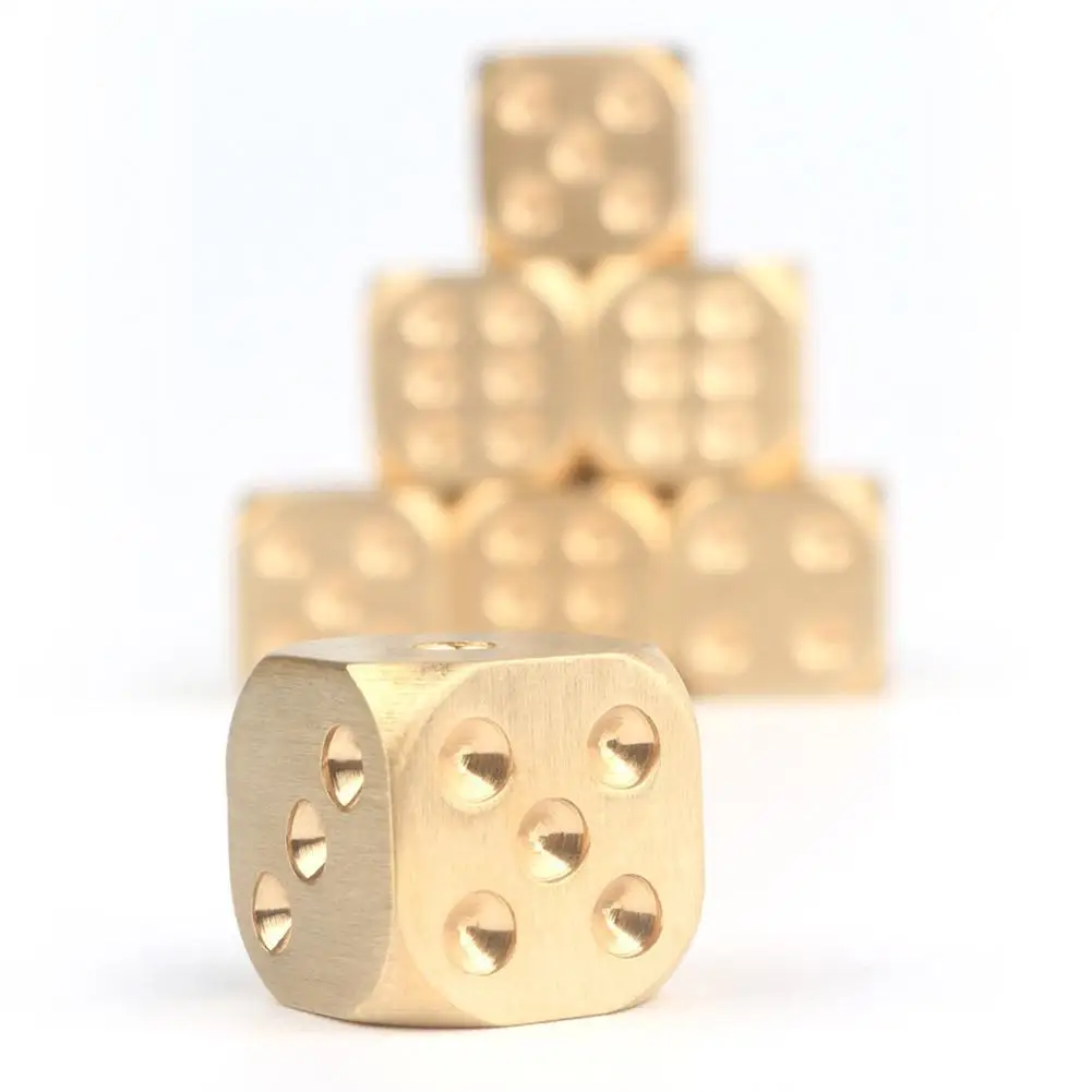 1.3cm Metal Solid Brass Dice Toy Club Bar Holiday Party Entertainment Interactive Game Accessories Home Decoration 2