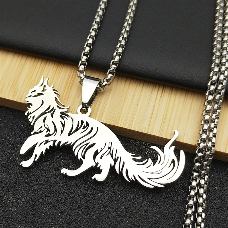 Unift Collana gatto in acciaio inossidabile per donna ragazze bambino gattino ciondolo catena collo moda gioielli carini Pet Lover Party Gift 2023 - Passione Gatto
