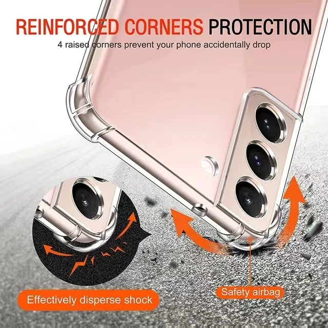 S6101970db7ed4a9bb7f70857ea81251cp 1.5MM Thick Air-Bag Silicone Clear Case For Samsung Galaxy S21 S21FE S22 S23 Plus Note 20 Ultra S20 S21 FE 5G Back Cover Fundas
