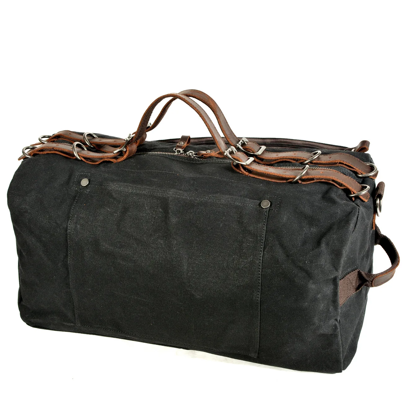 Grote waterdichte canvas leren reistas voor dames en heren, laptoptas, sporttas, weekendtas, schoudertas_voghion.com