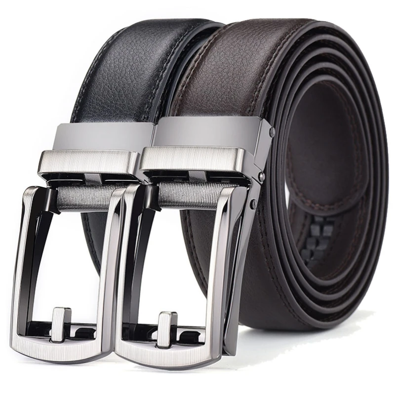 

Business Luxury Designer Genuine Leather Belt for Men Jeans Automatic Adjustable Alloy Buckle Waist Straps Belts Ремень Мужской