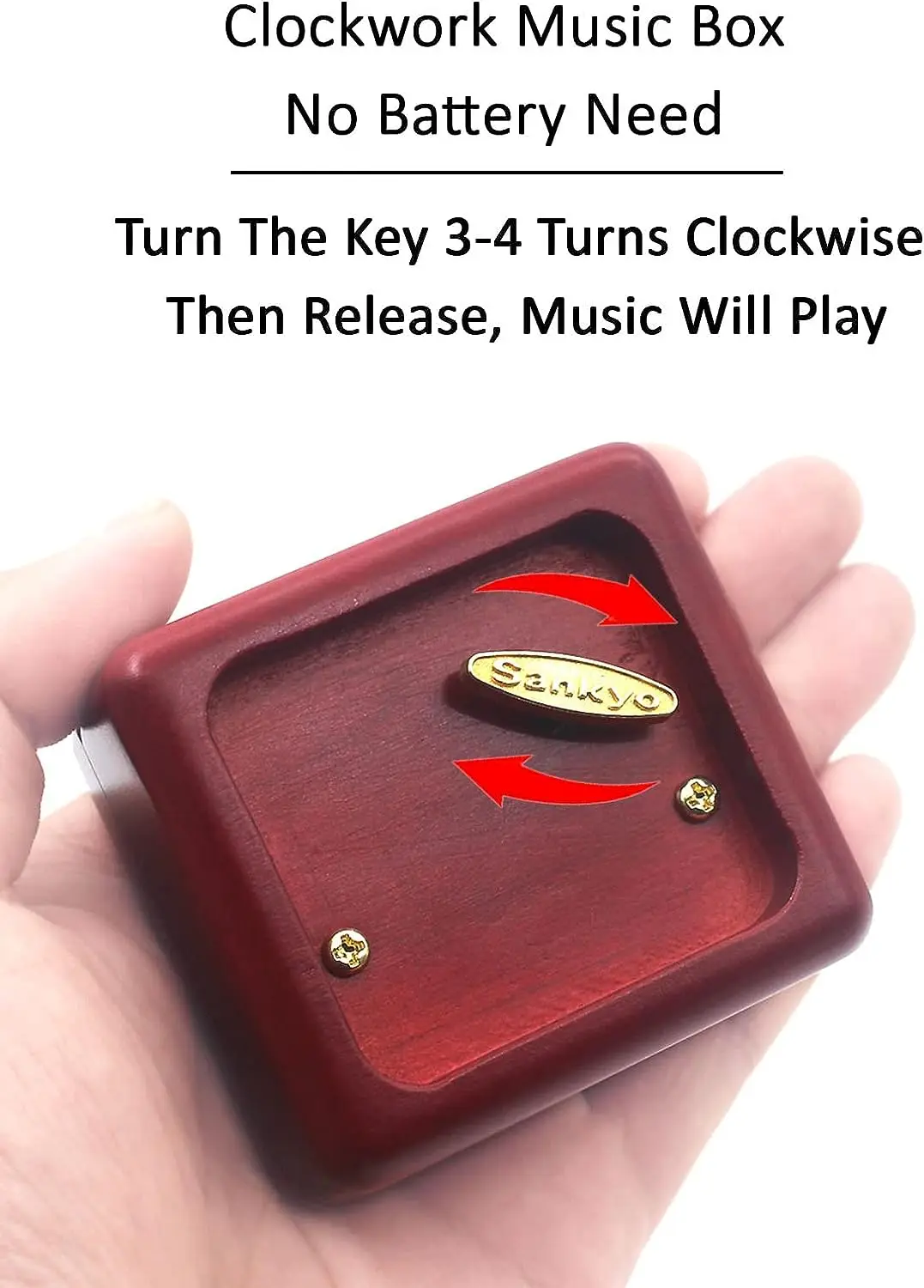 SOFTALK Jurassic Park Solid Wood Wine Red Theme Music Box Birthday, Christmas, Valentine's Day Gifts 5