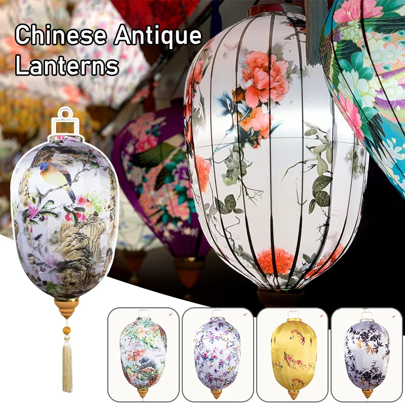 

Exquisite Ancient Lantern 14/16in 14/16in Floral Chinese Lanterns New Year Party Wedding Hangings Tassels Home Restaurant Decor