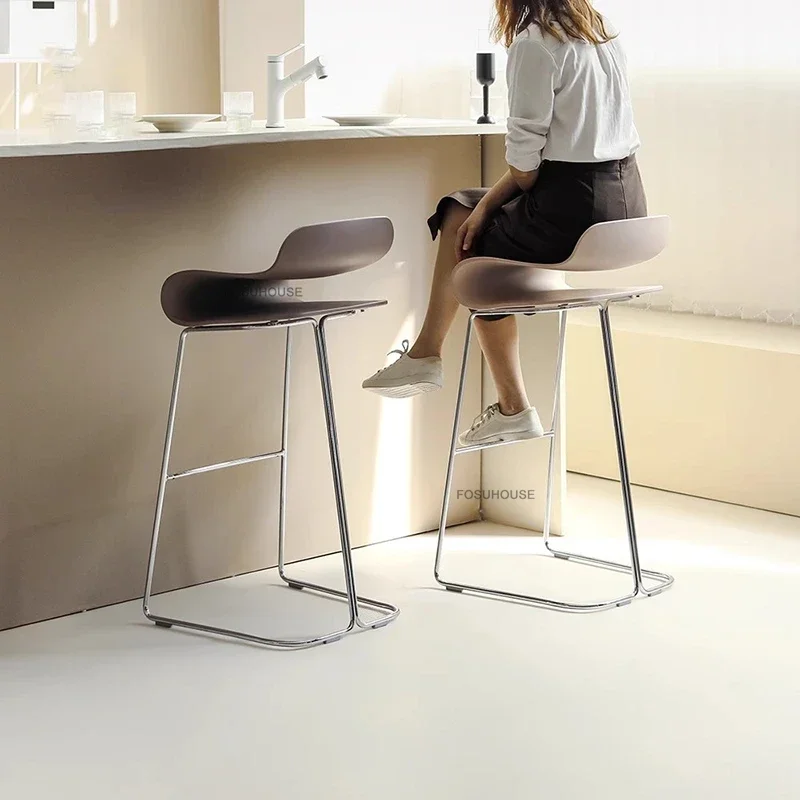 Nordic Iron Bar Chairs Luxury Bar Furniture Home Cafe Back Dining Chair Creative Suspended Design Stool Kitchen Curve High Stool