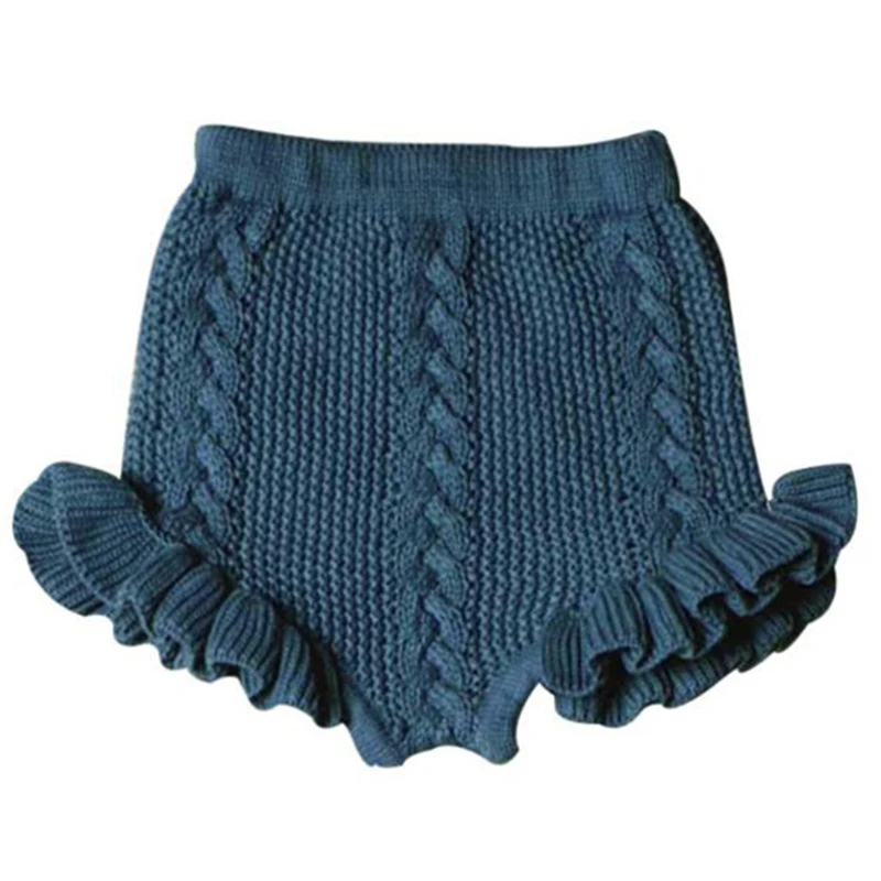 1-6Yrs Fashion Children Shorts Spring Autumn Cute Cartoon Lattice Flower Bud Pants Boys Girl Knitting Bloomers Three