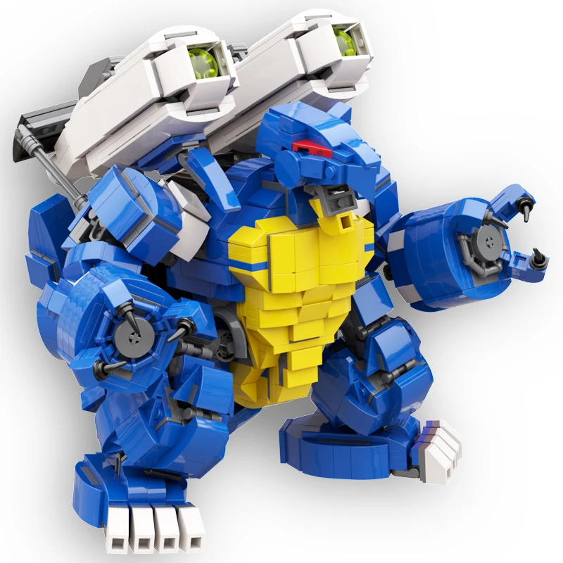 

MOC anime surrounding Pokemon assembly building blocks giant Blastoise manned mecha model handmade children's toy birthday gift