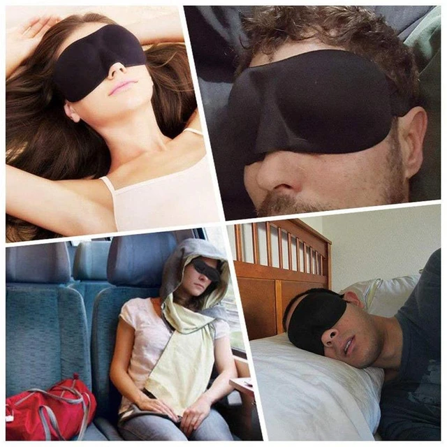 Natural dormir máscara de olho máscara de sombra de olho remendo masculino  macio portátil blindfold viagem eyepatch 3d máscara de sono - AliExpress