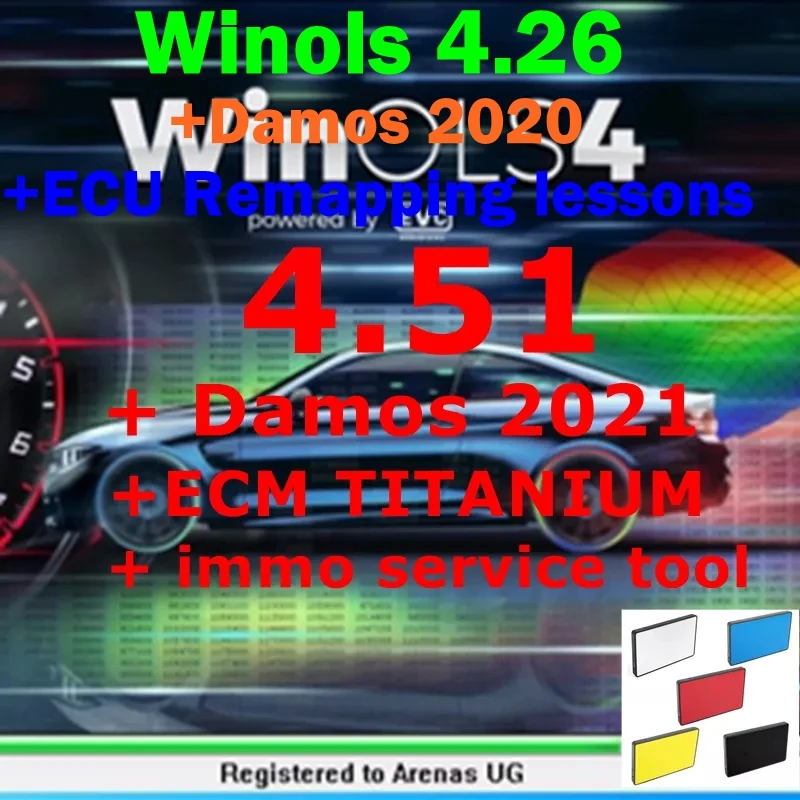 

2023 HOT Selling WinOLS 4.51 With Plugins vmwarm+2021 Damos +ECM TITANIUM+ immo service tool v1.2 auto ecu programming tool