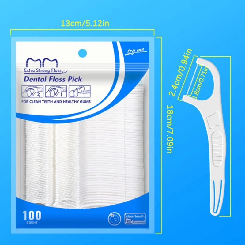 30/50/100Pcs/Bag White Dental Flossers Double Headed Folding Dental Floss Stick Disposable Interdental Oral Hygiene Care Tools images - 6