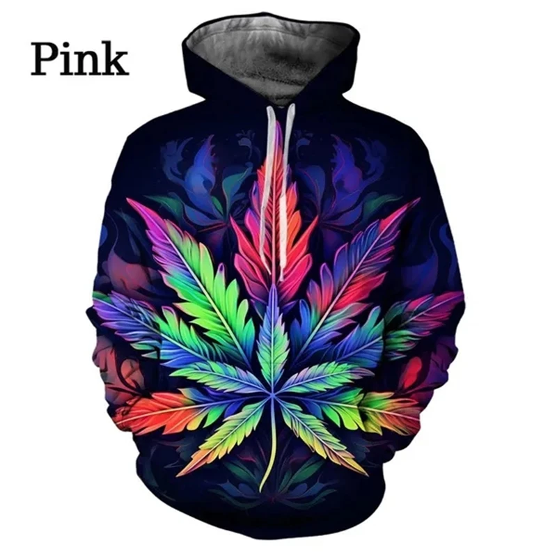 Sudadera con capucha con estampado 3D personalizado y colorido de hojas, moda urbana, informal, genial, para hombres y mujeres, ropa, tops