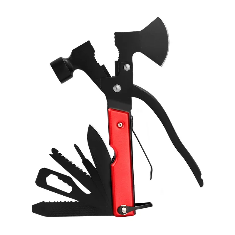 Outdoor portable camping emergency survival tool, multifunctional axe, hammer, knife, home repair combination tool 5