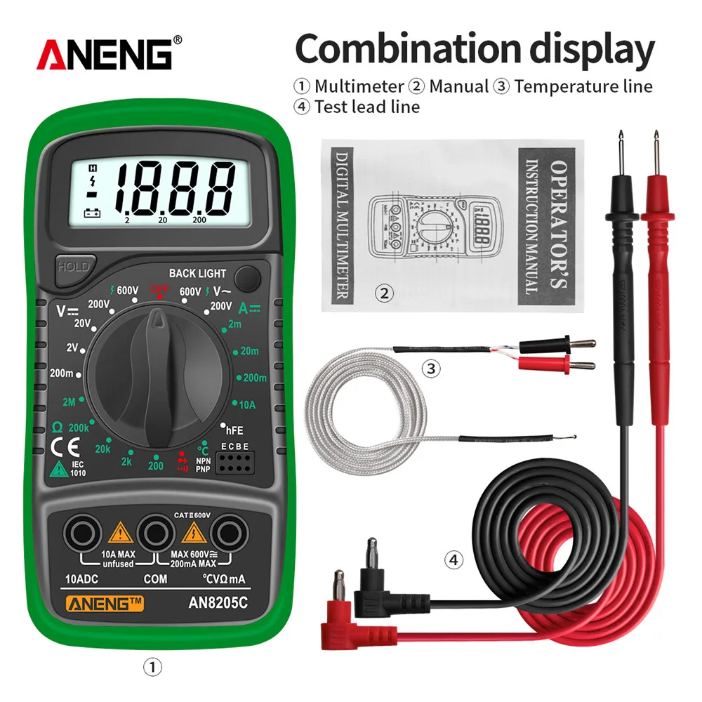 REED R5055-KIT Pince ampèremétrique numérique avec de sonde de