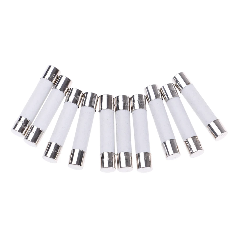 10 Pcs Ceramic Fuse Microwave Electric 20A 250V Home Supplies DIY 6x30mm