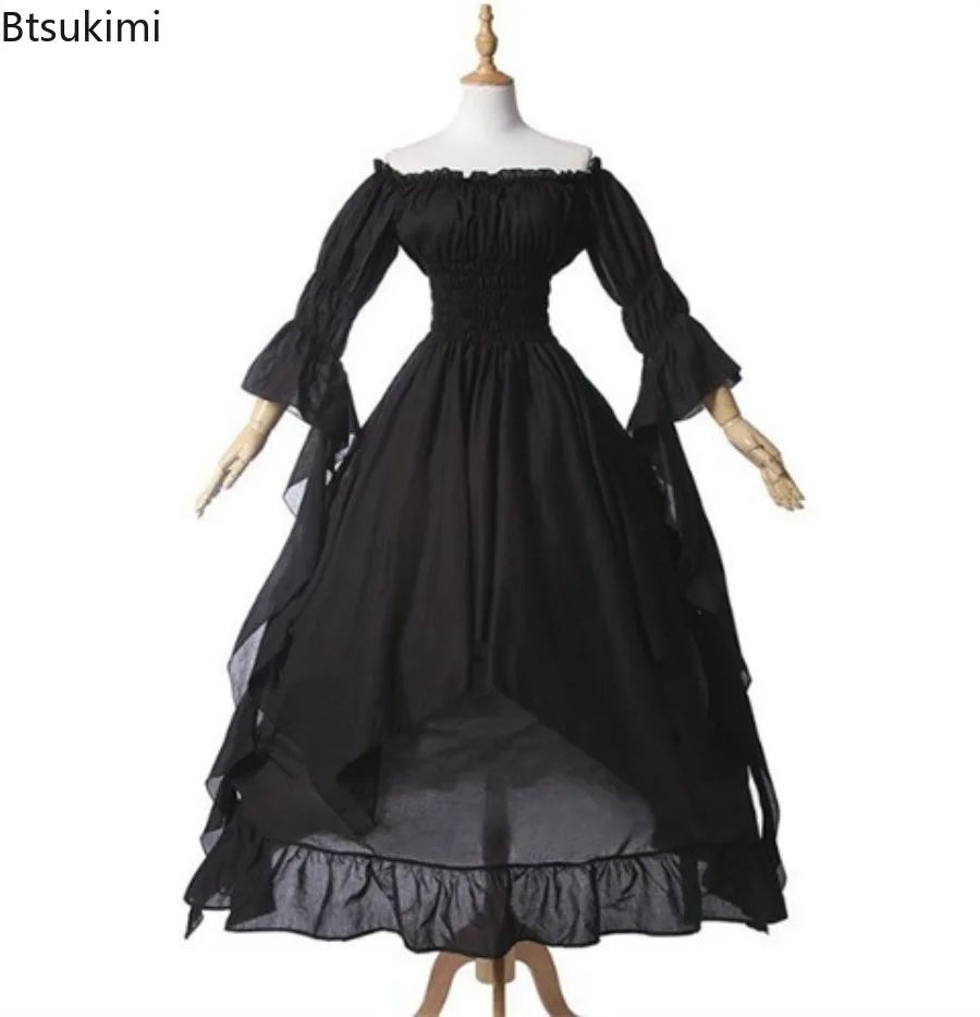 Costumes De Cosplay Femmes Maid Lolita Dress Vintage Medievale Victorien Renaissance Rétro Robes De Princesse Maxi Dress Vintage Déguisement Médiéval Carnaval Halloween Fête