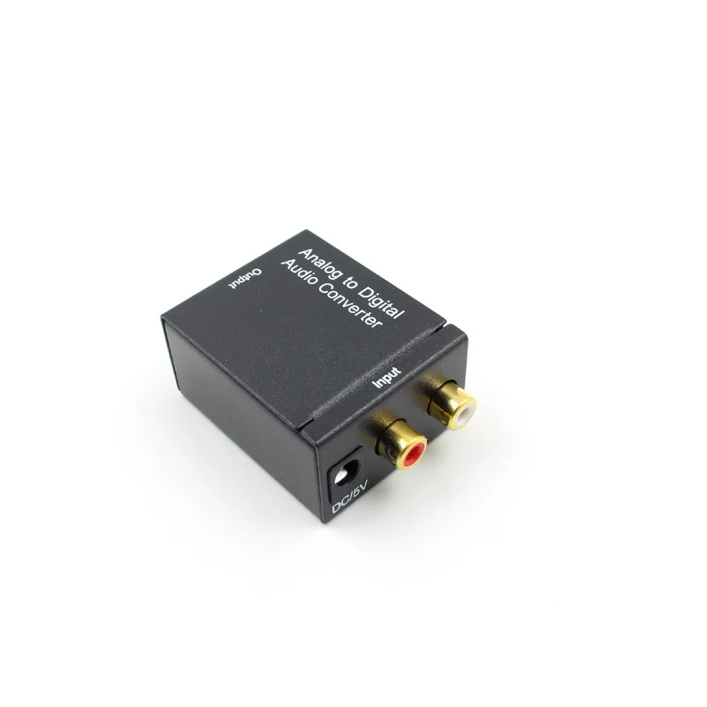 Toslink Audio Analog To Digital Audio Converter Digital SPDIF with Power Cord RCA