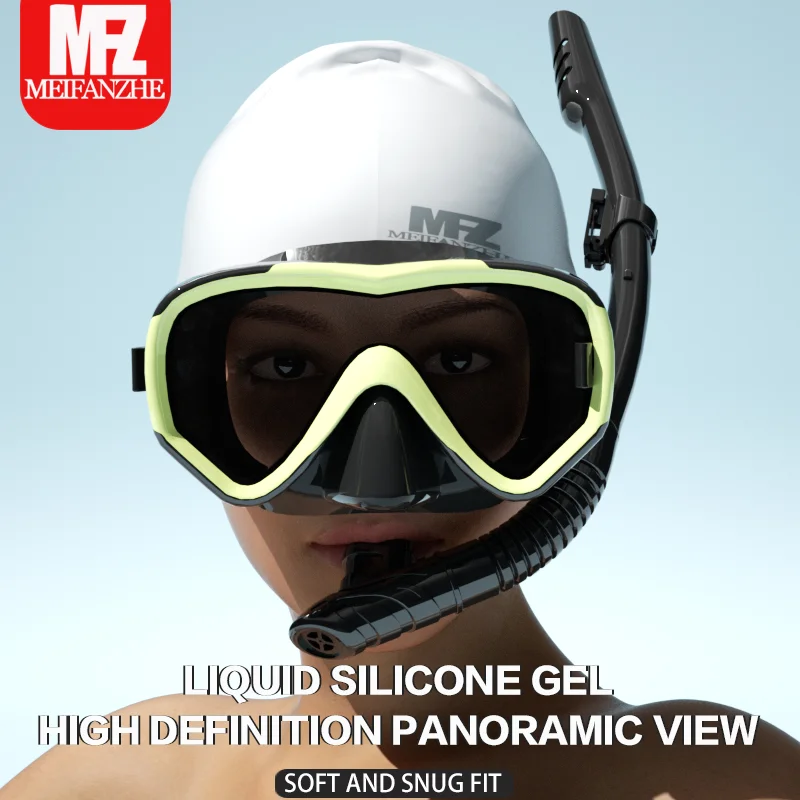 Snorkeling Set Anti-Fog Silicone Tempered Glass Diving Mask Adult Goggles Leak-Proof Snorkeling Mask for Man And Women