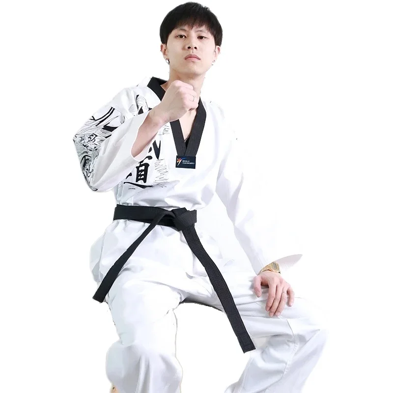 

Adult Men Women Master Taekwondo Uniforms Dobok Tae Kwon Do Trainer Suit Free White Belt Taekwondo & Karate Clothing