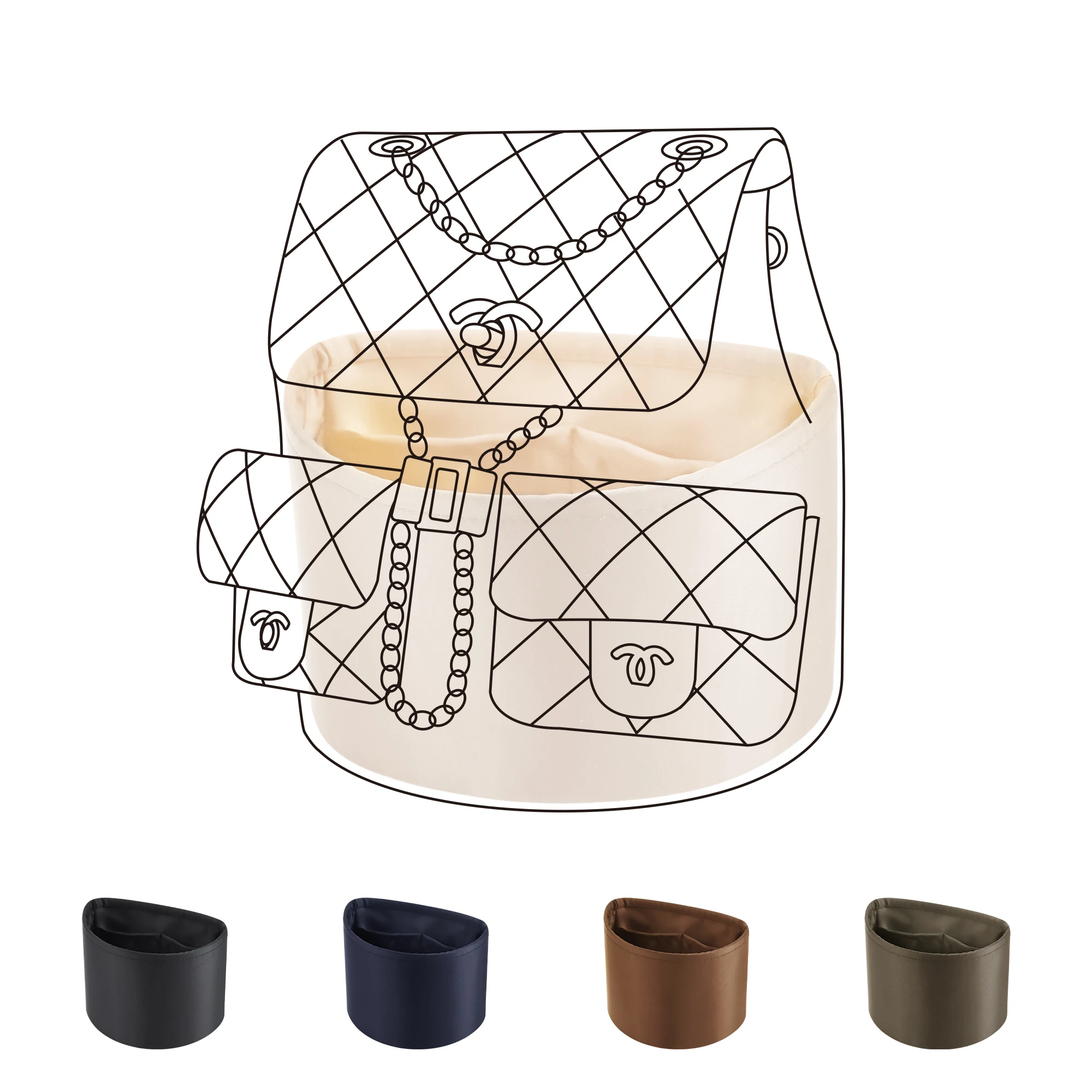 DGAZ Silk Purse Organizer Insert Fits Chanel Duma 23A/23P Bags，Silky Smooth Bag Organizer，Luxury Handbag & Tote Shaper