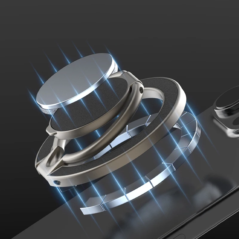 Dual-Sided Magnetic Phone Stand and Ring Holder with Kickstand Grip