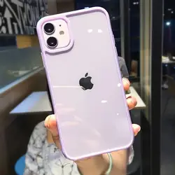 Silicone Soft Candy Color Protective Phone Case Cover - iPhone 12 Pro (Purple)