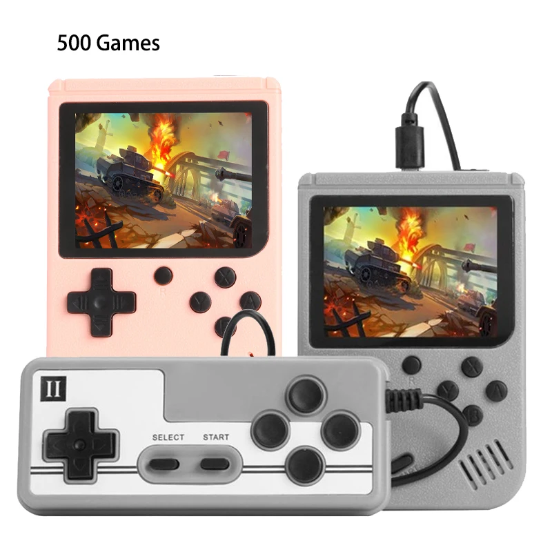Retro Console Double Handheld Game Player Battery 3.0 Inch LCD Built-in 400 Video Games Gift for Kids Classic Videoconsolas