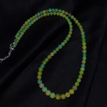 

Natural Colorful Opal Crystal Clear Round Beads Pendant Necklace 3.9-6.4mm Women Opal Pendant Jewelry AAAAAA