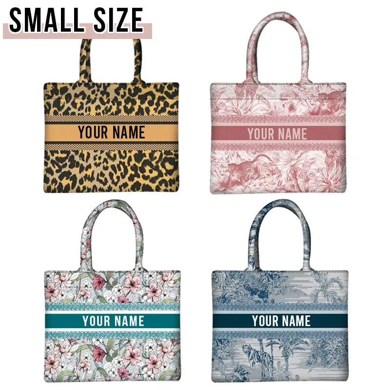 Small Size Luxury Design Canvas Letters Tote  Mommy Bags For Lady Fashion Exquisite Shopper Bag Women's Custom Printing Handbag 1