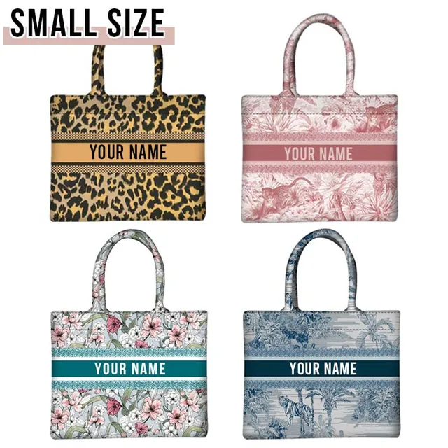 Small Size Luxury Design Canvas Letters Tote  Mommy Bags For Lady Fashion Exquisite Shopper Bag Women's Custom Printing Handbag 1