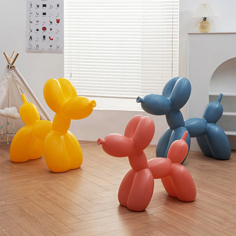 Figuritas de perro de globo para decoración del hogar, estatua de escultura de Animal de resina de Arte Moderno nórdico, decoración de sala de estar