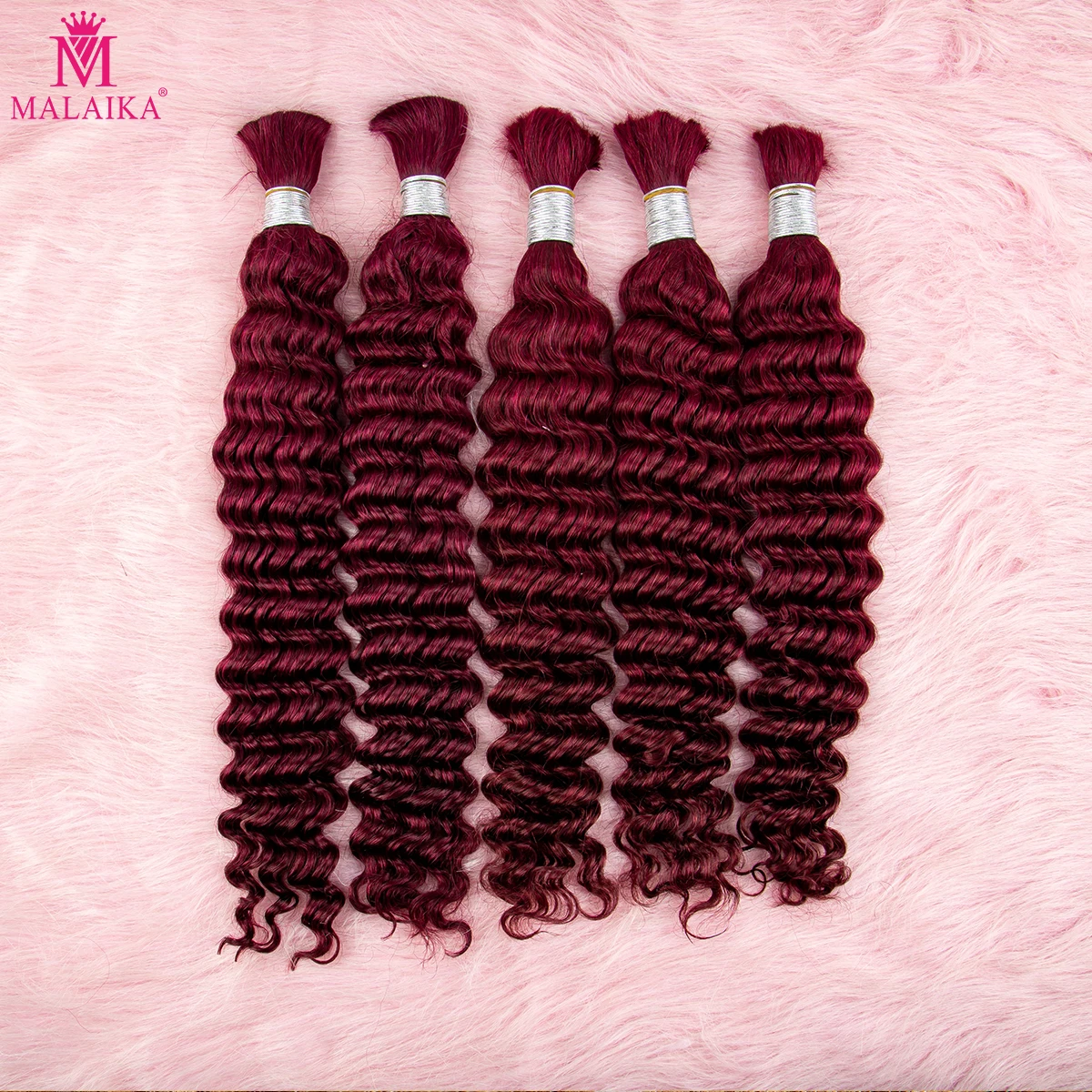 

28 In 99J Color Deep Wave Bulk Human Hair for Braiding No Weft Virgin Hair Curly Human Braiding Hair Extensions for Boho Braids