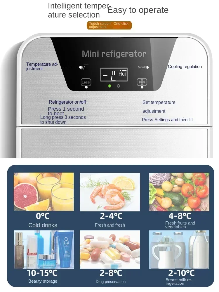220V Mini Refrigerator Small Household Dormitory Car Mounted Refrigerator Mini Student Refrigeration Single Person Small Freezer