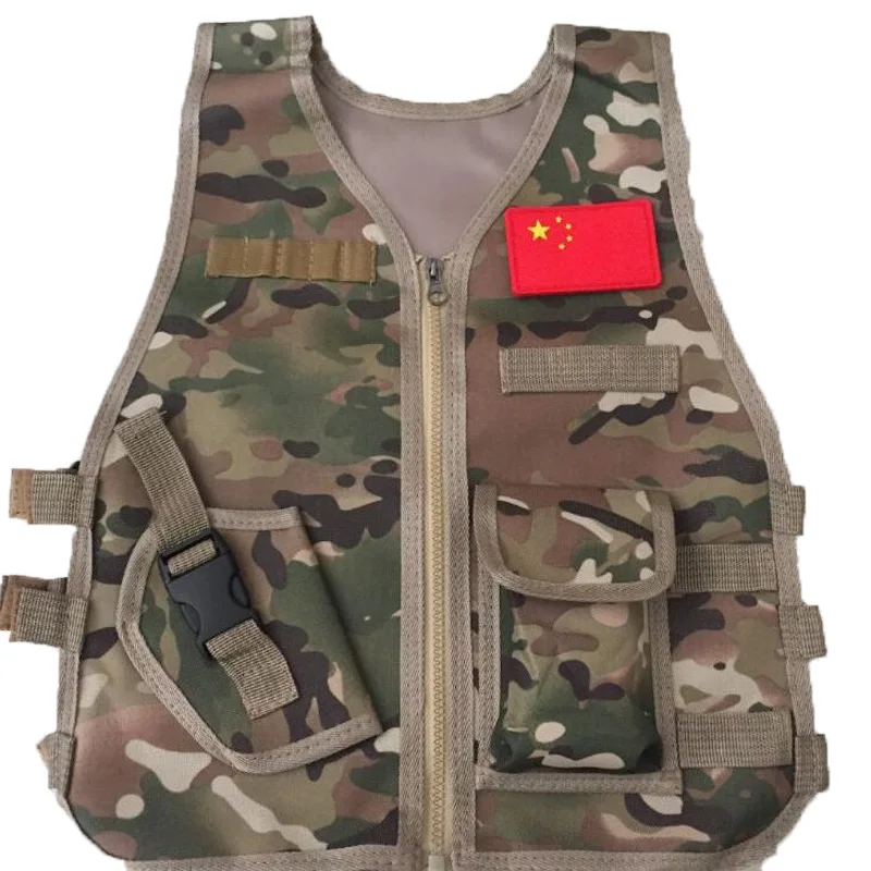 Allenamento Estivo Da Campeggio Per Bambini Camouflage Tactical Vest Body Armor Kids Outdoor Performance Cs War Game Caccia Gilet Gear