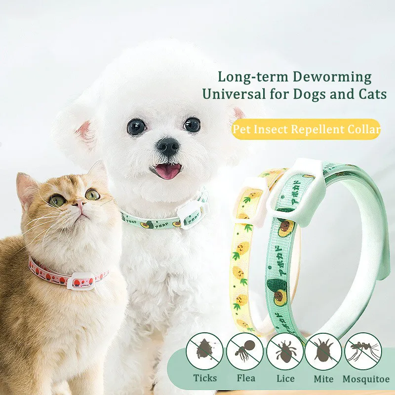 Pet Repellent Collar Adjustable Cat Dog Deworming Collar 6 Month Pet Anti Flea Ticks Mosquitoes Repellent Collar Puppy Supplies